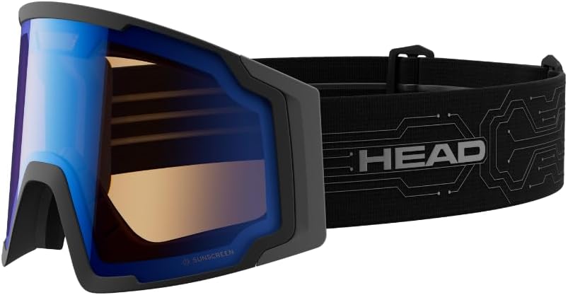 HEAD Neves Sunscreen Photochromatic Ski & Snowboard Goggles – Solar-Powered Auto Tint, UV400, Anti-Fog, Wide Vision