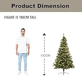 5ft/1.5m Pre-Lit Artificial Christmas Tree Alaskan Pine Green 350 Tips - 130 Warm White LEDs Metal Stand Xmas Home Decorations - Image 8