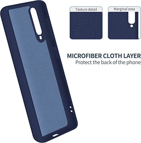 Image of DIZORO Microfiber Candy Case Compatible for Samsung Galaxy A70 Shockproof Slim Back Cover Liquid Silicone Bumper Camera Protective Phone Cover (Blue)