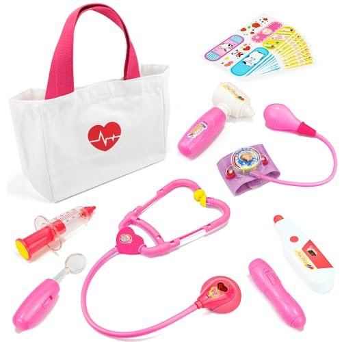 Liberry Doctor Kit Toys for Toddlers 3 4 5 Years with Light & Sound Pink