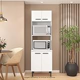 MOBI Alacena de Madera para Cocina Baku - 4 Puertas 2 Estantes Color Blanco - Largo 62cm x Alto 195cm - Mueble para...