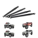 RCAWD Lower Suspension Links Set 4pcs for RedCat 1/10 Everest Gen7 Pro/Sport RC Crawler Links Rod Aluminum Linkage Rod Arm Set Upgrade Part Black