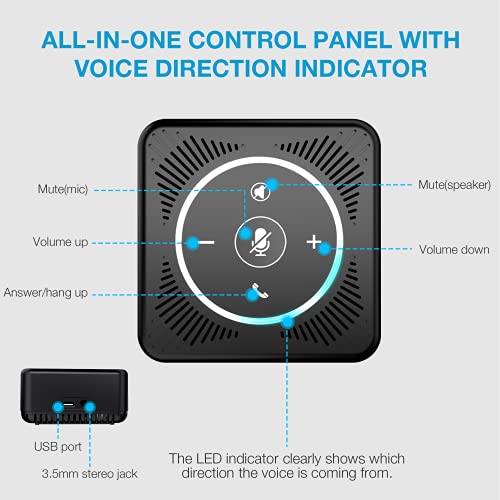 Image of EMEET USB Speakerphone M0 4 AI Mics Speakerphone for Conference Calls 360 Voice Pickup Conference Speakerphone for Computer Plug and Plays Computer Speaker with Microphone for 4 People