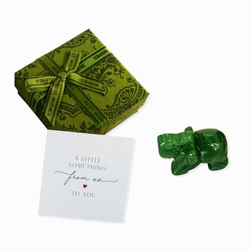Estatua de Elefante de Jade Verde 1.5 Pulgadas miniatura 4