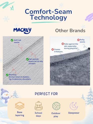 Image of mackly Kids Thermal Set for Boys, Cotton Full Sleeve Winter Wear | 1 Pack