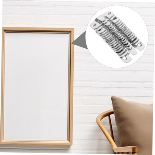Image of Veemoon 20pcs Interlocking Flush Mount Bracket Hooks for Picture Hanging Heavy Duty Photo Frame Connectors Wall Mount Hardware for Home and Gallery Use