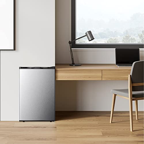 3.0 Cu.ft Upright Freezer/Small Freezer With Removable Shelves/Adjustable Thermostat, Mini Freezer For Home Kitchen Office (Silver) #TOP5