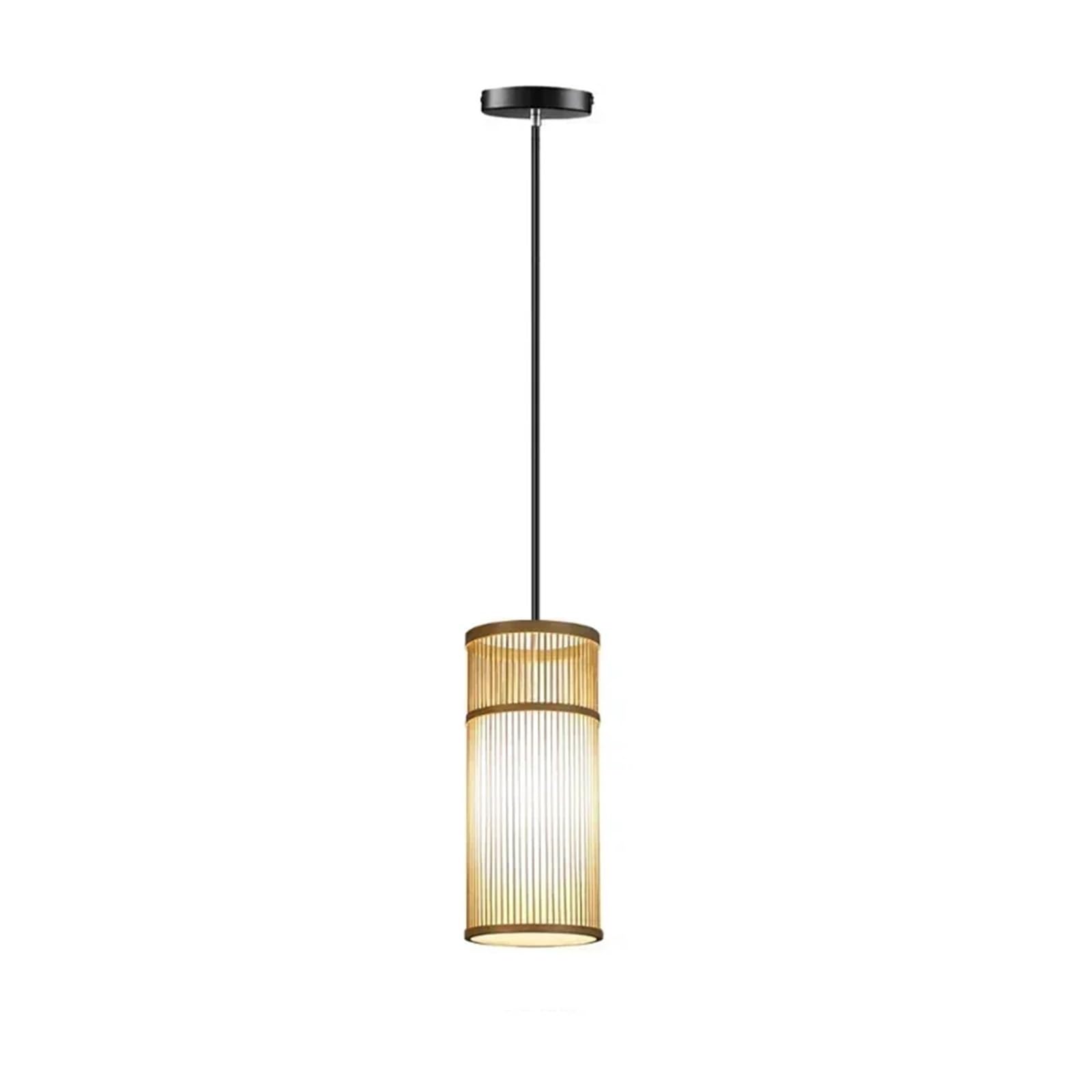 Rattan Lampshade Pendant Lamps Lights Rattan Wicker Hand Knit Suspended Braided(Color-05)