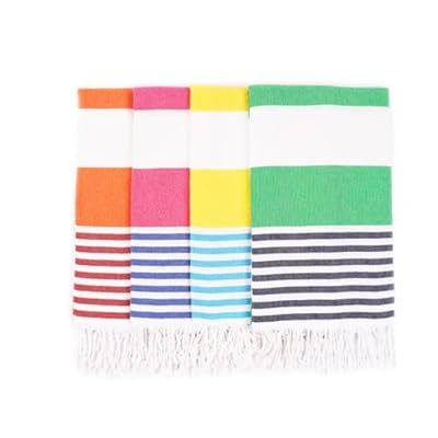 HAVLULAND Beach Towels Oversized 72x40, Sand Free Turkish Beach Towel, Extra Large Pool Towels, Super Absorbent Bath Towels - Set of 4 Multi Color 41XYYB4v7iL. SS400