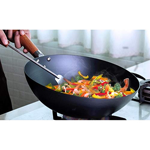Wok con base plana y tapa, antiadherente anodizado duro miniatura 3
