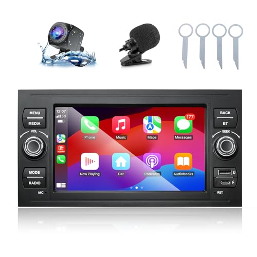 Autoradio Android 13 Pour Ford Focus/Fiesta - Écran 7 Pouces, CarPlay/Android Auto Sans Fil, GPS, WiFi, Caméra De Recul Incluse