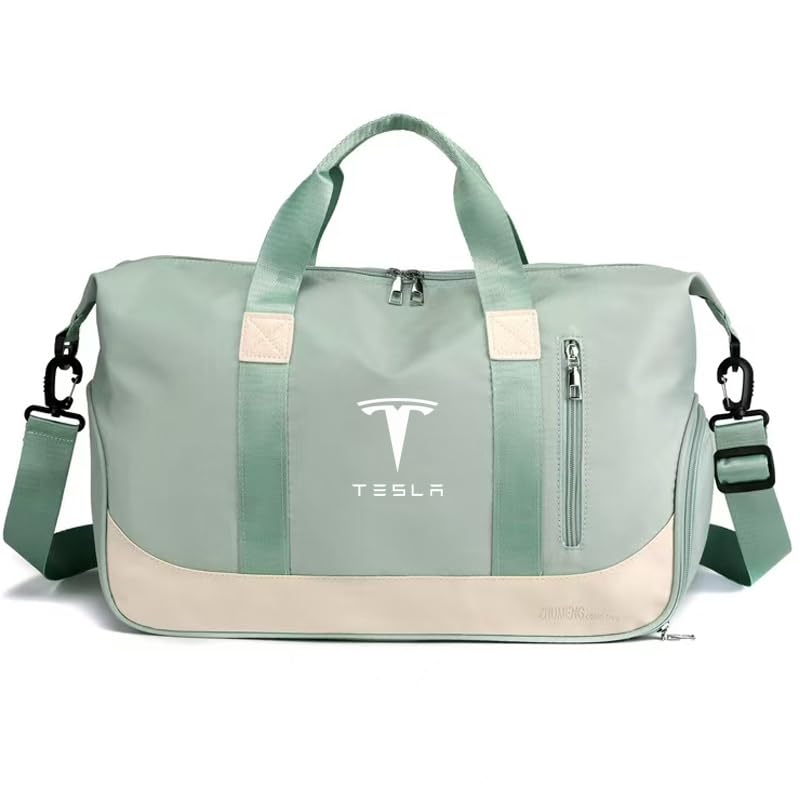 Gym Bag for Tesla Roadster 2022 2023 2024 2025, Multifunction Travel Backpack Dry Wet Shoulder Messenger with Independent Shoes Compartmen Waterproof Tote Bag for Sports Gym Travel,Green