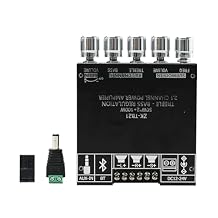 لوحة مضخم صوت Bluetooth،مضخم طاقة مضخم صوت 2.1CH 50W x 2 +100W مع التحكم الثلاثي والباس، ومدخلات JR-TB21 Bluetooth5.0 وAUX، ووحدة مضخم صوت رقمي استريو لمكبرات الصوت المنزلية التي يمكنك صنعها بنفسك.