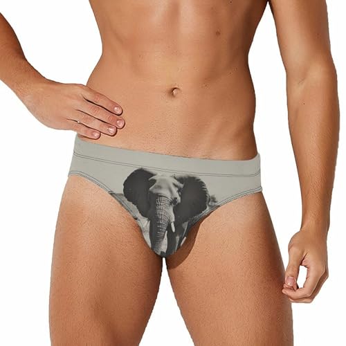 Vintage Elephant Mens Swim Briefs Quick Dry Triangle Trunks Swimsuit Swimming Bikini Swimwear