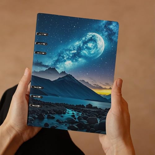Carnet A5 en cuir synthétique Celestial Night Sky classeur rechargeable