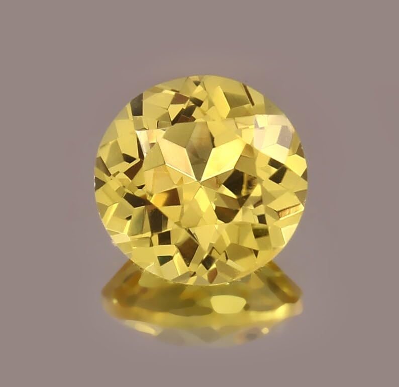 Saphir jaune de Ceylan véritable 10 mm pour remplacer une pierre perdue - 2