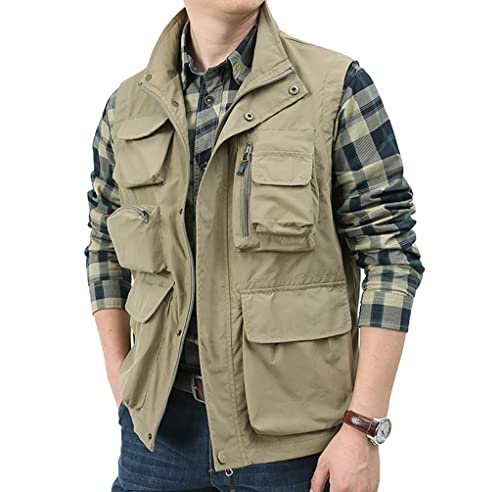 SevenDwarf casaco masculino Colete masculino com vários bolsos fotografia de esportes ao ar livre de