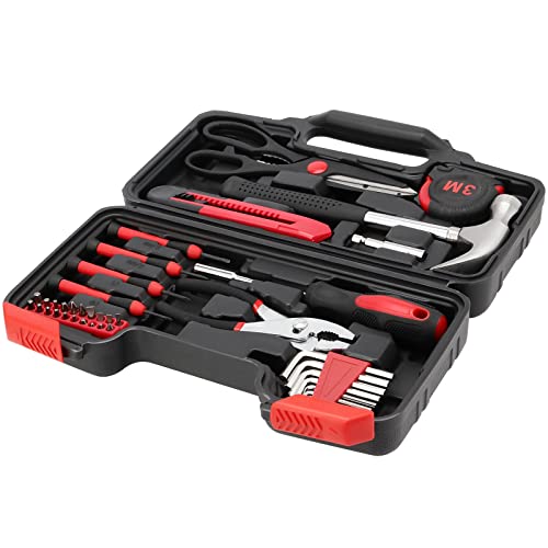 ZOENHOU 39 Pcs Household Tool Kit Set, Small General Home Garage Tool Kit Box - Image 4