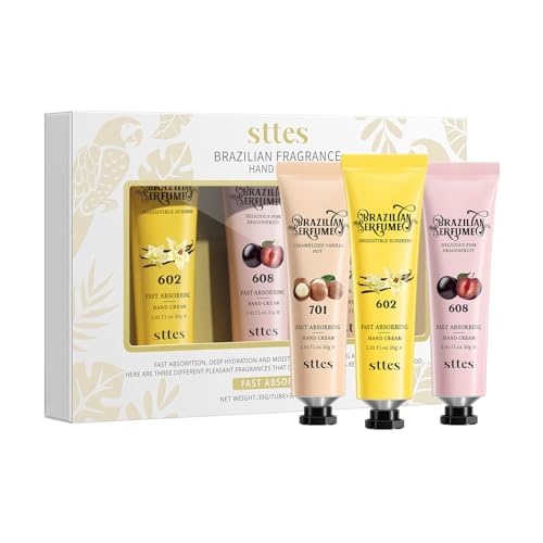 Sttes Perfume Hand Cream, Featuring a Caramel Vanilla Fragrance, Moisturizing and Nourishing, Made with a Pure Vegetable Oil Formula, Free of Mineral Oil, 3.17 fl oz / 90g.