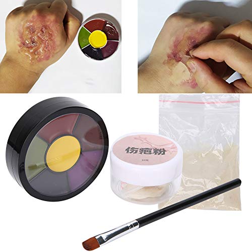 Scar Wax for Halloween, Fake Wound Scars Powder Sfx Makeup Set for Special Effect Makeup Scar Makeup, Reusable Halloween Makeup Putty Natural Costume Makeup Tool for Theme Parties Carnivals