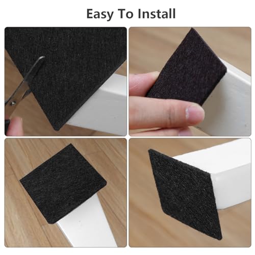 Yelanon Filzgleiter Selbstklebend 182 Stück Filzgleiter Für Stühle Möbelgleiter Selbstklebend Filz Stuhl Filzgleiter Chair Leg Floor Protectors, Schwarz