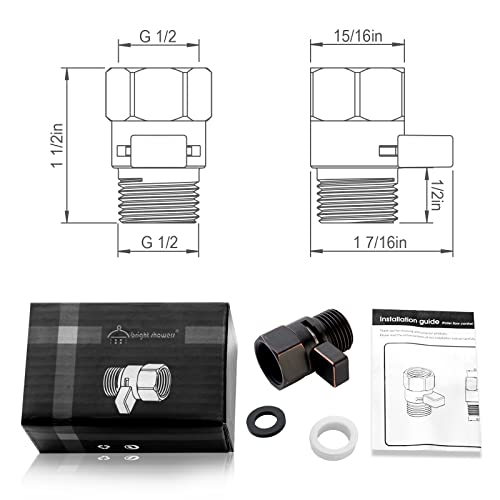 Bright Showers Water Flow Control Valve, Brass Shower Head Water Valve With Handle Lever, Flow Regulator Water-Saver Volume, Oil-Rubbed Bronze #TOP6