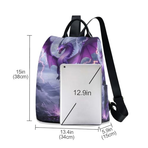 Image of ALAZA Purple Dragon Lightning Trips Hiking Camping Rucksack Pack for Women