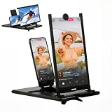 Screen Magnifier for Cell Phone with Adjustable Stand,Foldable Phone Screen Magnifier for Movies & Videos, Hands-Free Viewing, Compatible with All Smartphones(Black, 12 inch)