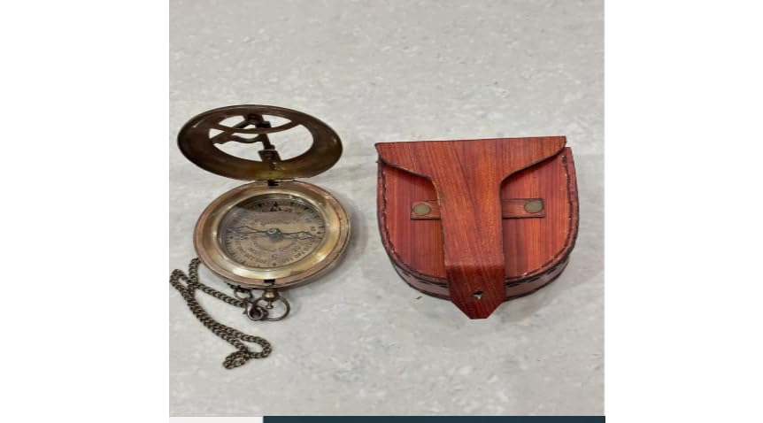 Brújula Náutica Antigua Estilo Vintage de Latón Macizo de 2 Pulgadas Regalo para Niño/Niña/Mamá/Papá miniatura 3