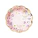 Talking Tables BG S Blossom Tea Party Floral Paper Plates, Pack of 12, Dia 17cm, 7", Pink And Gold