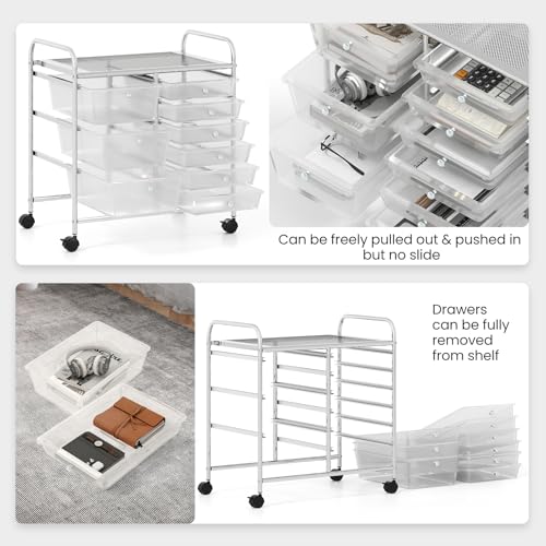 image for Giantex 9 Drawers Rolling Cart, Classroom Organizers, Storage Cart wit