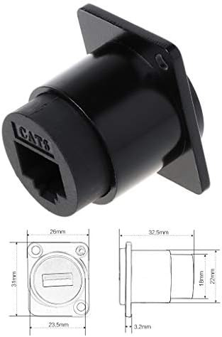 D-type Module RJ45 Ethernet Adapter Socket, Cable Female Signal Connector, Cat6 Panel Mount Network Ethernet Extension Interface Adapter