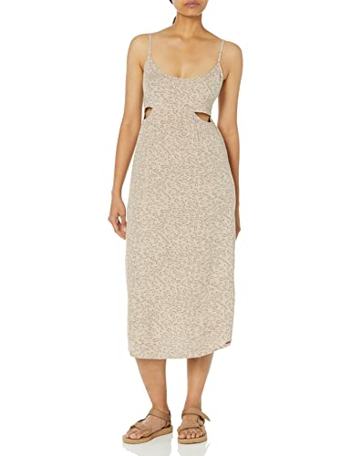 Volcom Women's Cha Ching Toanl Leopard Print Midi Dress, Taupe, X-Large #TOP12