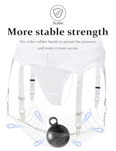 Liguero sexy para mujer y medias autoadhesivas de encaje blanco plus size 5