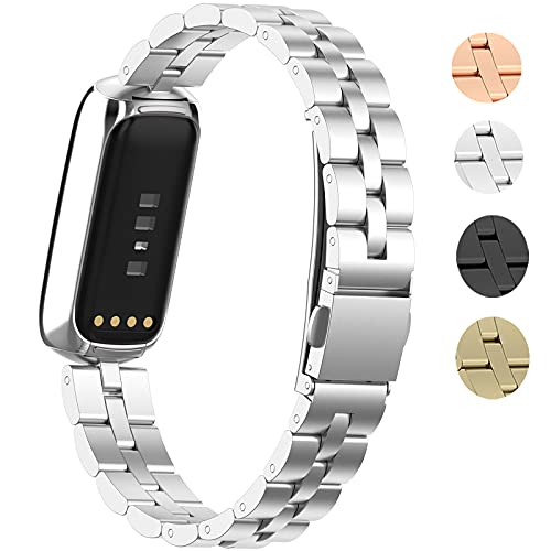 Correa metálica compatible para Fitbit Luxe acero inoxidable miniatura 2
