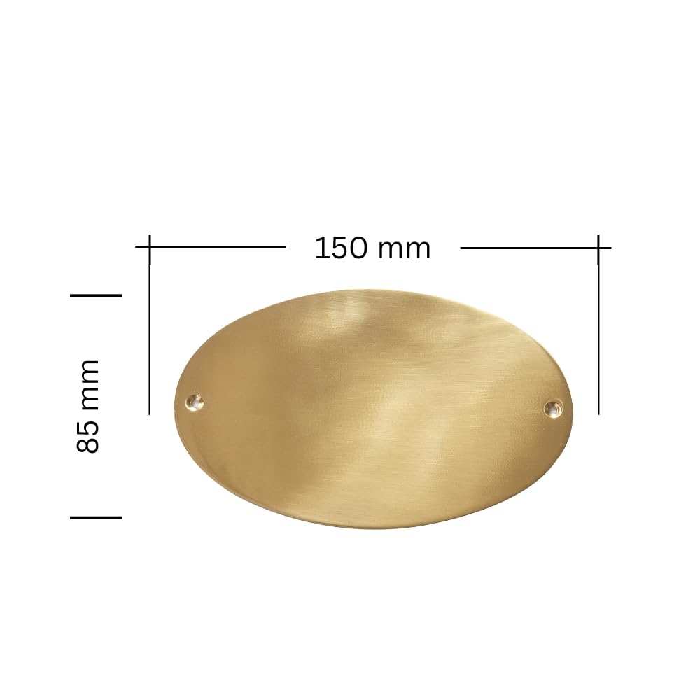 Exklusives Oval-Design: Massives Messing-Türschild (15 x 0,5 x 9,5 cm) mit individueller Gravur