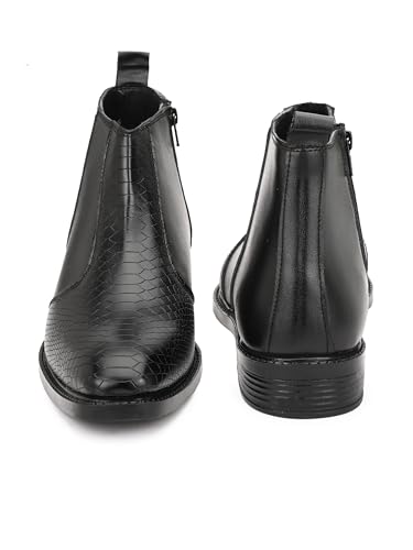 Image of HERMIZ Men's Chelsea Boots | Handcrafted | High Ankle Boot| Comfortable Formal Office Casual Wear Shoes