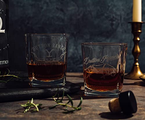 Toynk Yellowstone Dutton Ranch 9-Ounce Mini Rocks Glasses, Set Of 2 | Whiskey Shot Glass For Home Bar, Kitchen #TOP3