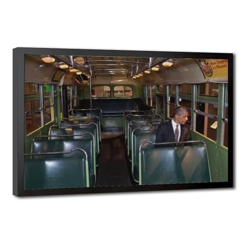 Poster Obama Rosa Parks Bus impression sur toile déco murale 30x45 cm