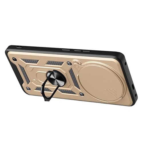 CYBERGARAGE�EFor Redmi Note 15 Pro �P�[�X �J�o�[ �����Y�ی� �X�^���h�@�\ ��̌^�����O�t�� 2�d�\�� �p �ی� For ���b�h�~�[ �m�[�g15 �v�� (�S�[���h)