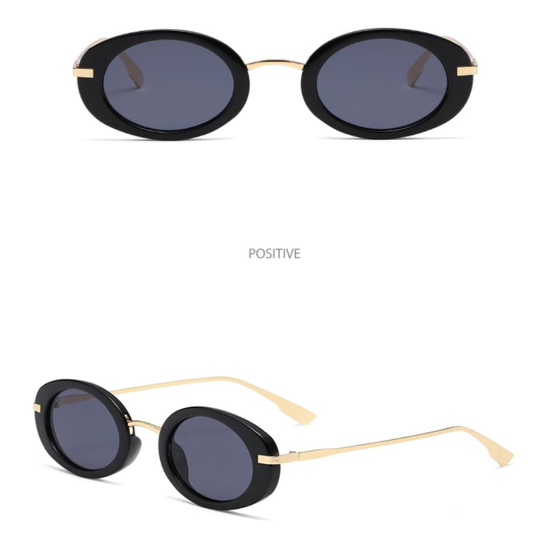 Occhiali da sole ovali stile punk retrò da uomo, occhiali da sole da donna alla moda con lenti trasparenti effetto oceano, protezione UV400, occhiali da sole di tendenza da uomo