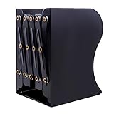 LokRoad Adjustable Bookends - Heavy Duty Metal Book Holders - 2 Dividers - Non Slip Book Stand - Stylish Decorative Bookends- Extends up to 19