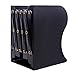 LokRoad Adjustable Bookends - Heavy Duty Metal Book Holders - 2 Dividers - Non Slip Book Stand - Stylish Decorative Bookends- Extends up to 19"(Black)