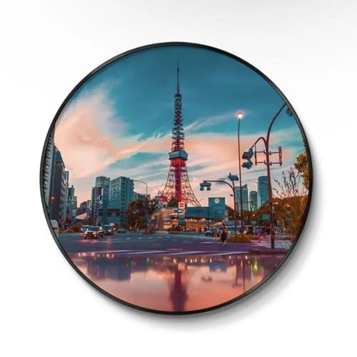 アートパネル アートボード ポスター 丸型アルミ合金フレーム 玄関 壁画 壁飾り 和風 和柄 富士山 神奈川沖浪裏 桜と鳥居 浮世絵 装飾画 床の間 掛け物 部屋飾り 飾り絵 油絵 ソファの背景画 インテリア 現代 モダン リビングルーム レストラン 玄関