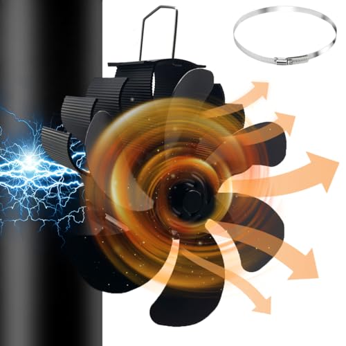 Bythavny Ventilateur de Cheminée Magnétique à 6 Feuilles Sans électricité,Alimenté par la...