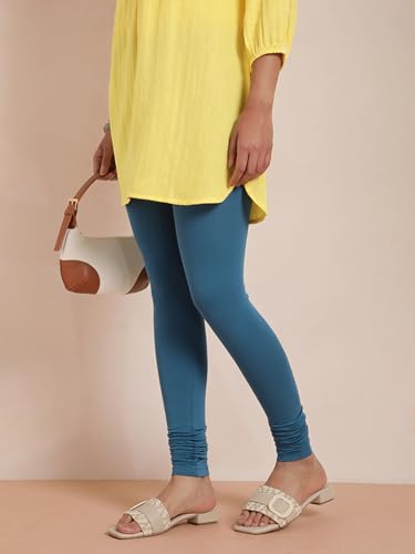 Image of TWIN BIRDS Tailored Cut and Classic Fit Super Stretchable Elastane Fabric Churidar Leggings for Women