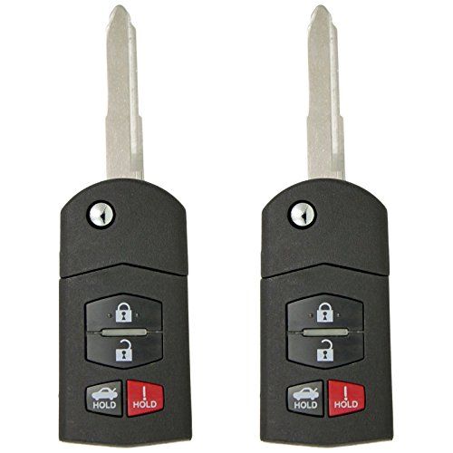 Keyless2Go Replacement for New Keyless Entry Remote Flip Key Fob for Mazda 6 RX-8 That Use KPU41788 (2 Pack)