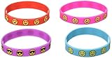 Yen Jean 36 PCS Cute Emoji Smiley Face Emoticon Rubber Wristbands Bracelets Birthday Party Favors