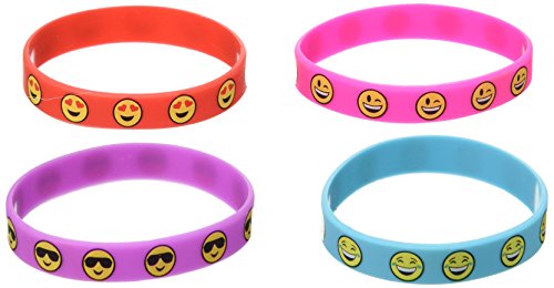 Yen Jean 36 PCS Cute Emoji Smiley Face Emoticon Rubber Wristbands Bracelets Birthday Party Favors