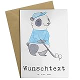 Mr. & Mrs. Panda Personalisierte Grußkarte Panda Golfen - Geschenke, Hochzeitskarte, Karte, Golf spielen, Verein, Postkarte, Golfplatz, Golfturnier, Selbst Gestalten, Geburtstagskarte, Sportler